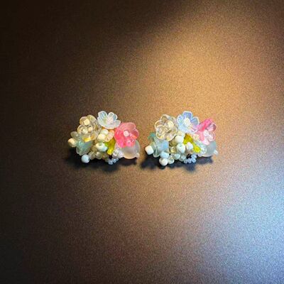 开花的橄榄Vintage古着 Whimsical Petals花朵编织耳钉 耳环 耳饰