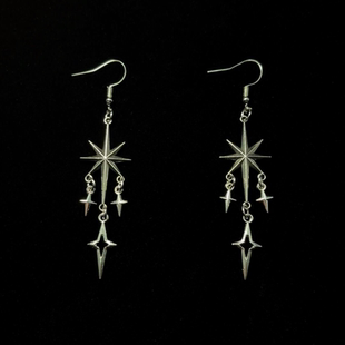 Vintage古着 Tassel cross star耳饰