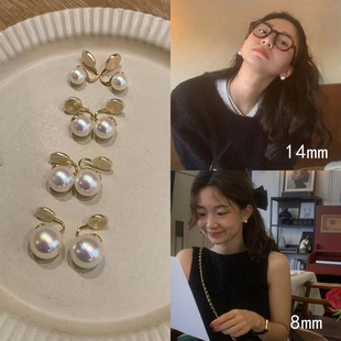 珍珠耳钉女无耳洞耳夹高级感假耳环2023新款耳饰