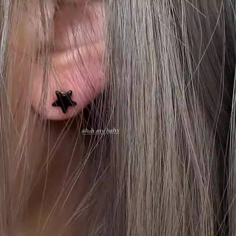 甜酷迷你黑色五角星耳骨钉钛钢耳蜗钉耳垂钉男女可戴洗澡免摘耳饰,饰品/流行首饰/时尚饰品新,耳钉,淘宝优惠券,粉丝福利购,淘宝优惠卷