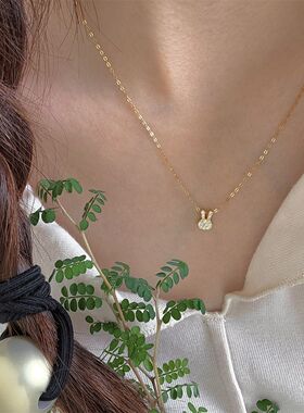小兔子韩系女轻奢小众项链气质ins吊坠链送高级女友礼物锁骨