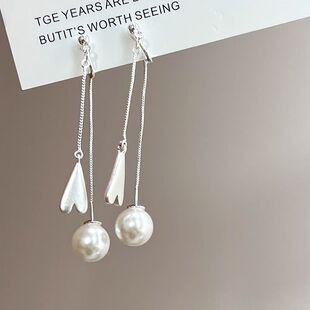 「晚风轻拂」长款流苏爱心蚊香盘耳夹女无耳洞耳饰显脸小时尚百搭