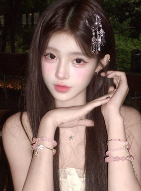 小众金粉世家珍珠叠戴手链手串女显富贵送礼高颜值情侣闺蜜礼物