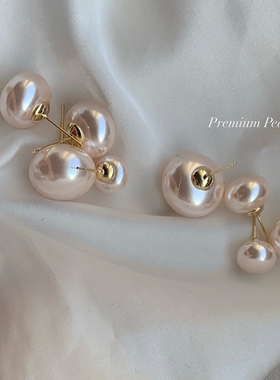 合金耳饰 ins博主同款珠珠耳钉女2024新款爆款高级感耳饰轻奢耳环