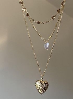 Vintage 古着「Locket Story」爱心锁骨链