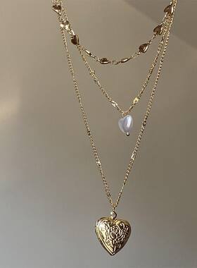 Vintage 古着「Locket Story」爱心锁骨链
