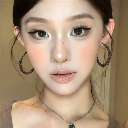 美拉德豹纹植绒圆形耳圈耳钉法式复古气质耳环小众气质无耳洞耳夹