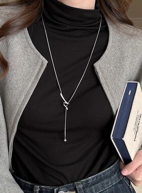 秋冬毛衣链项链女可调长款吊坠2025新款爆款高级感轻奢大气锁骨链