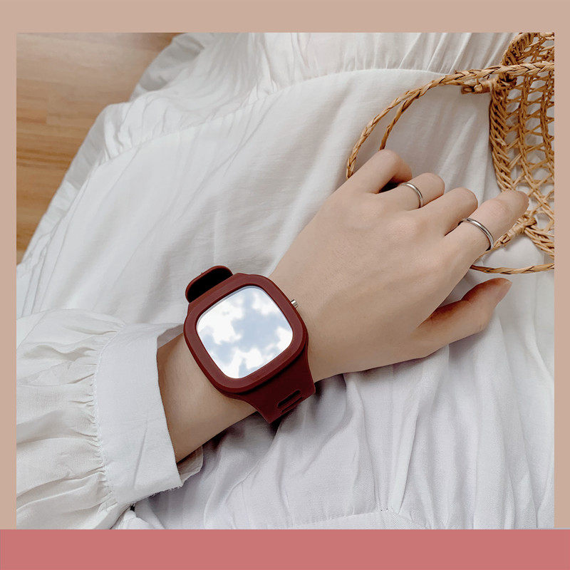 网红手表女初高中学生ins小众设计镜子简约高颜值黑科技防水电子