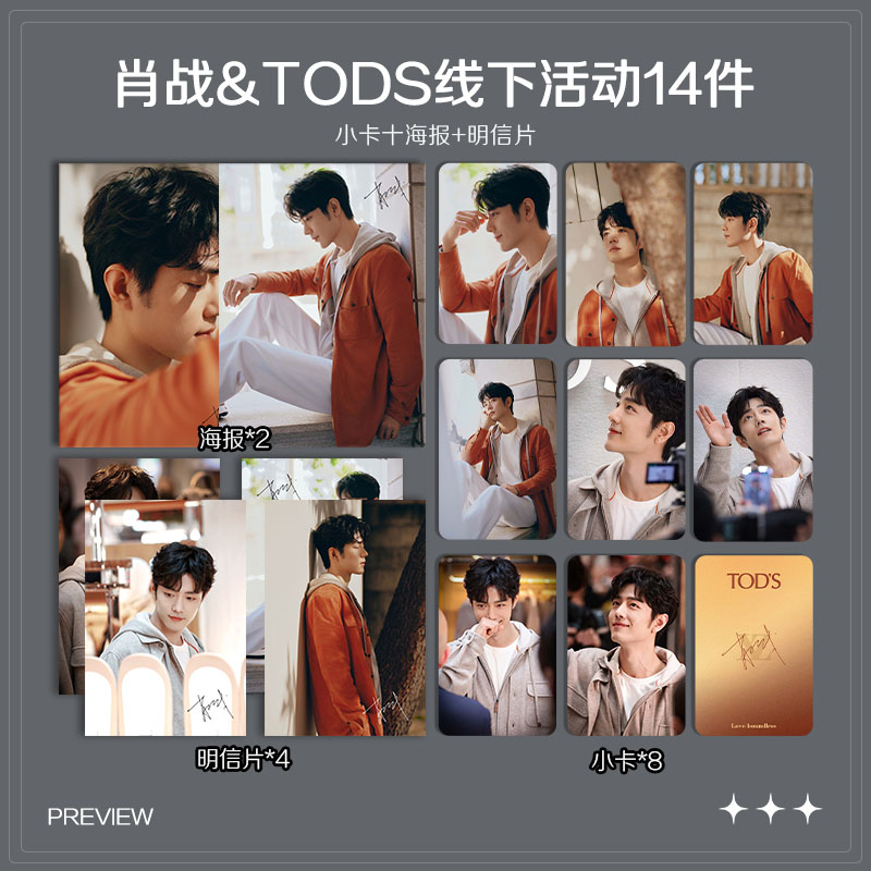 肖战TODS线下活动周边高清小卡海报明信片吧唧礼物明星应援全套