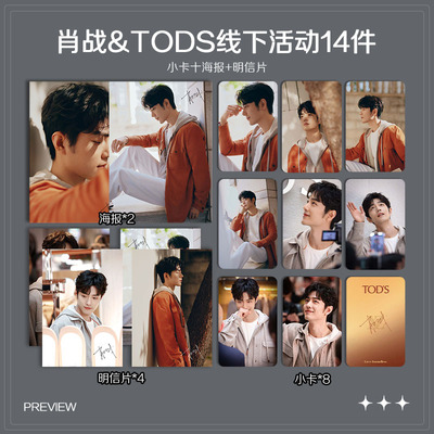肖战TODS线下活动周边高清小卡海报明信片吧唧礼物明星应援全套