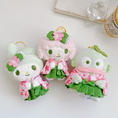 日本sanrio三丽鸥抹茶和服kitty美乐蒂 毛绒挂件