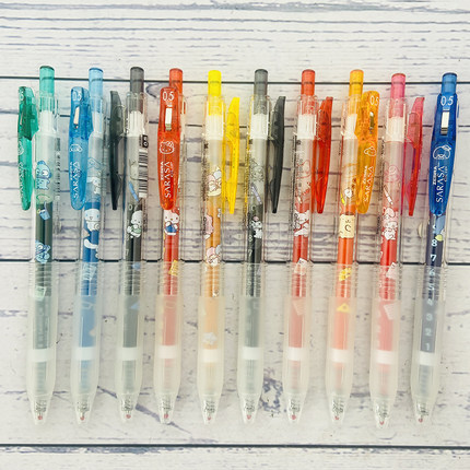 日本 zebra斑马三丽鸥联名限定款透明JJ15按动彩色中性笔0.5