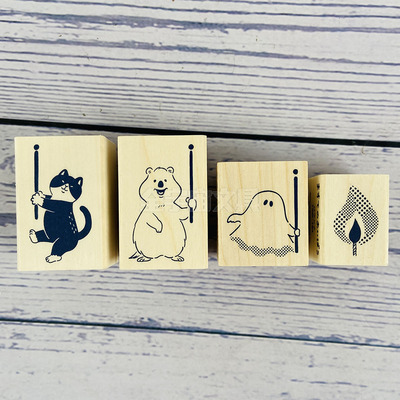 日本beverly人气文具胶带好伴侣 举旗木质印章