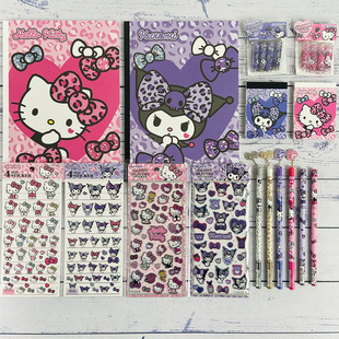 日本cutemodel库洛米Kitty豹纹蝴蝶结限定笔袋便签笔帽文件夹