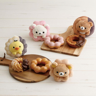 日本san-x轻松熊限定甜甜圈熊妹毛绒挂件公仔手玉钥匙扣