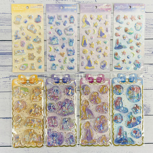 日本sunstar迪士尼人鱼公主史迪仔立体贴纸