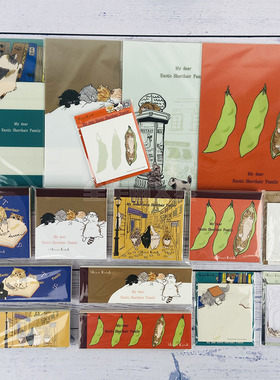 日本宫沢贤治shinzi katoh猫咪系列豌豆猫可爱手帐便签文件夹