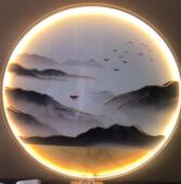 铝合金圆形画框拉丝型材LED发光灯带相框十字绣圆框浴室镜框 包邮