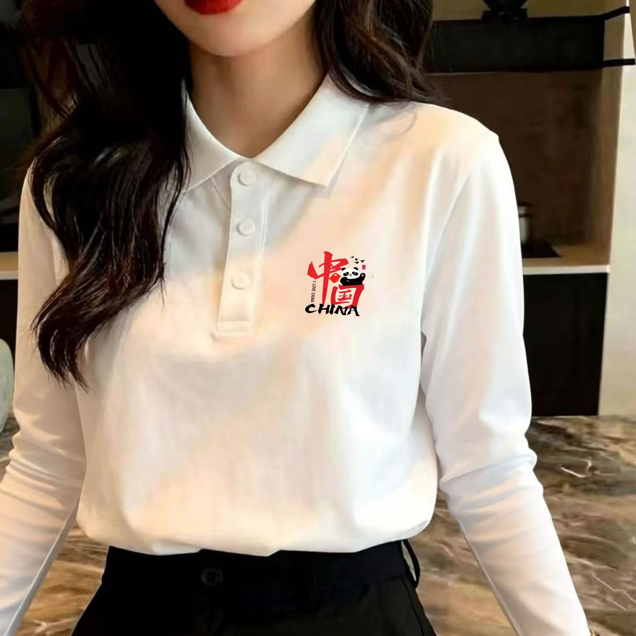 爱国T恤国庆我爱中国长袖POLO衫红歌大合唱活动团体演出翻领衣服