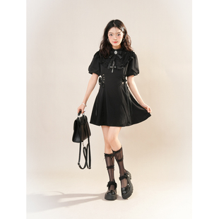 哥特风暗黑系穿搭甜美可爱千金裙2025夏小个子 樱花妹日系连衣裙