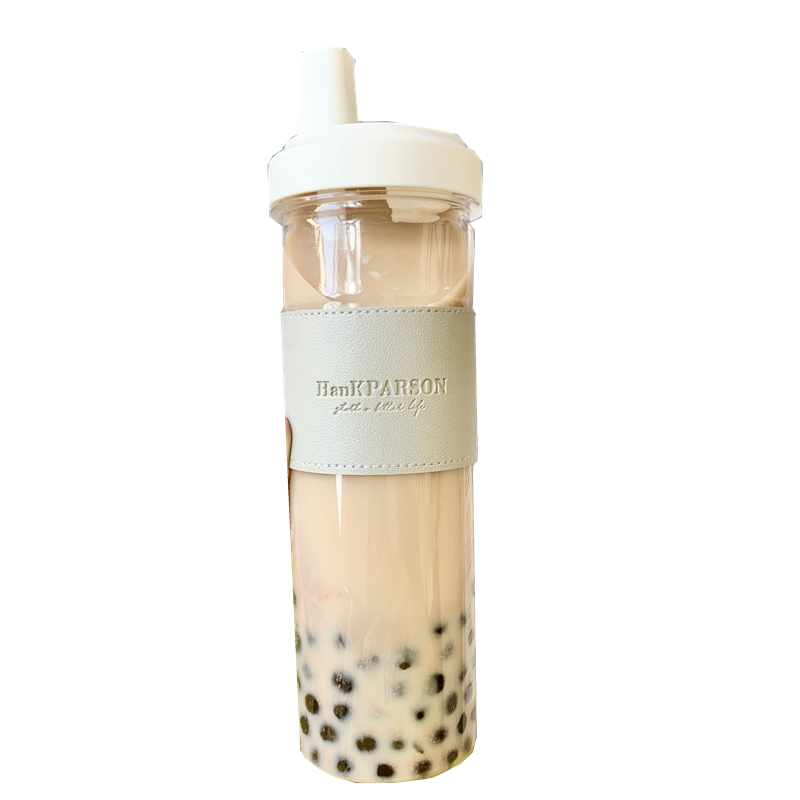 ins风珍珠奶茶杯高颜值大容量玻璃吸管随手杯隔热夏季水杯果汁杯