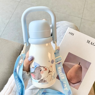 高档保温杯女生外出便携水杯高颜值新款 手提大容量随行送礼物杯子