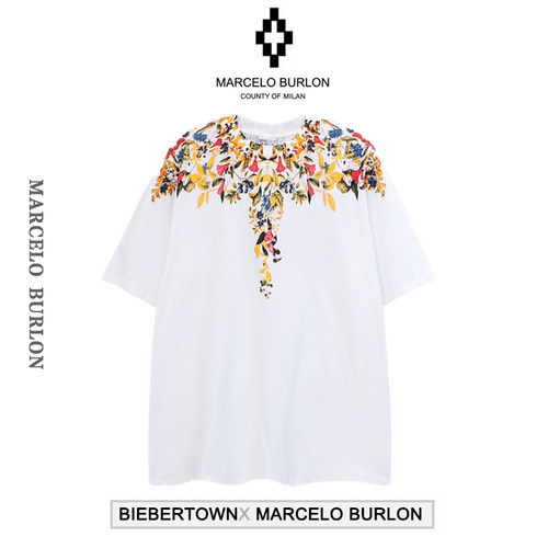 正品潮牌Marcelo Burlon马塞洛布隆MB翅膀短袖T恤男女款宽松半袖t
