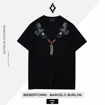 正品潮牌Marcelo Burlon马塞洛布隆MB翅膀短袖T恤男女款宽松半袖t