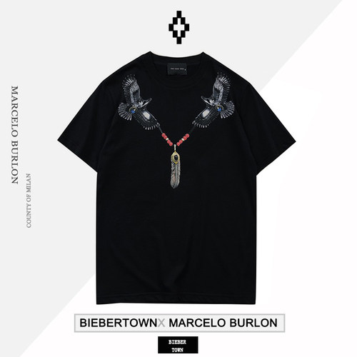 正品潮牌Marcelo Burlon马塞洛布隆MB翅膀短袖T恤男女款宽松半袖t