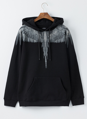 Marcelo Burlon马塞洛布隆海外正品灰色翅膀男女MB长袖连帽衫卫衣