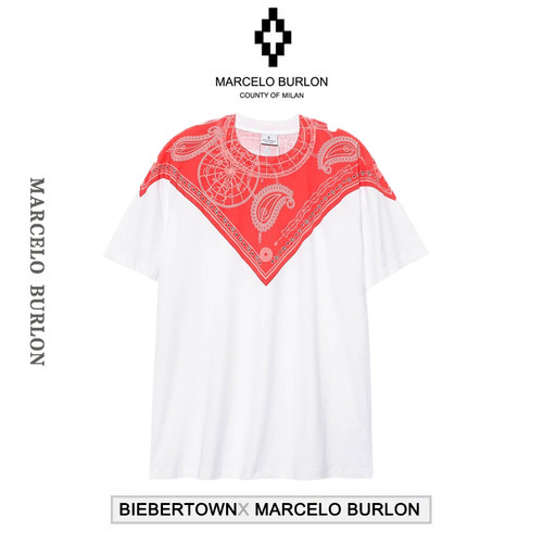 正品潮牌Marcelo Burlon马塞洛布隆MB翅膀短袖T恤男女款宽松半袖t