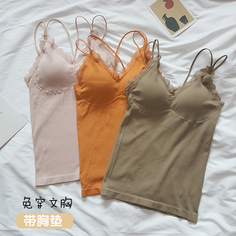 薄款网红交叉美背吊带女文胸背心