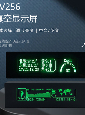 EV256声线控VFD节奏音乐频谱电平灯带WiFi时钟天气预报车速水平仪