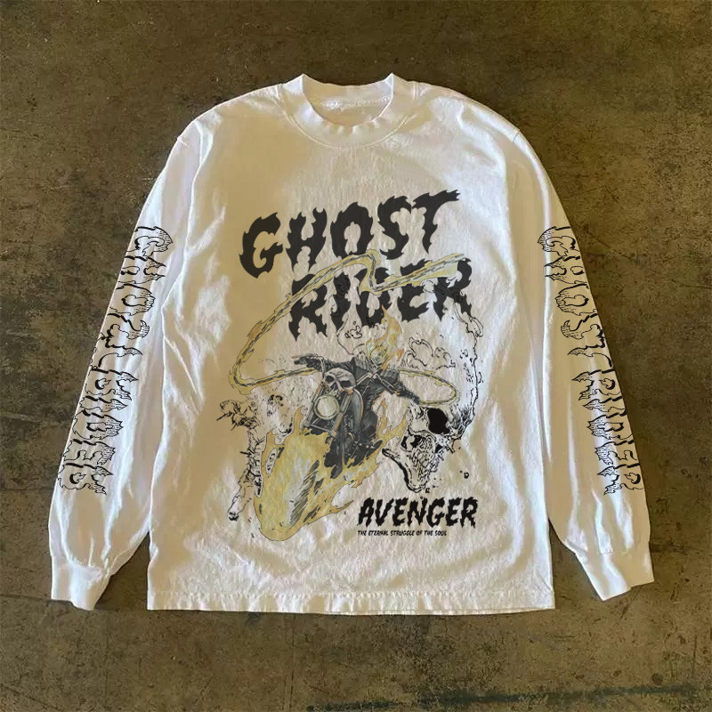 300克重磅！印花简约新款上衣港风爆款街头原宿风情侣百搭长袖t恤