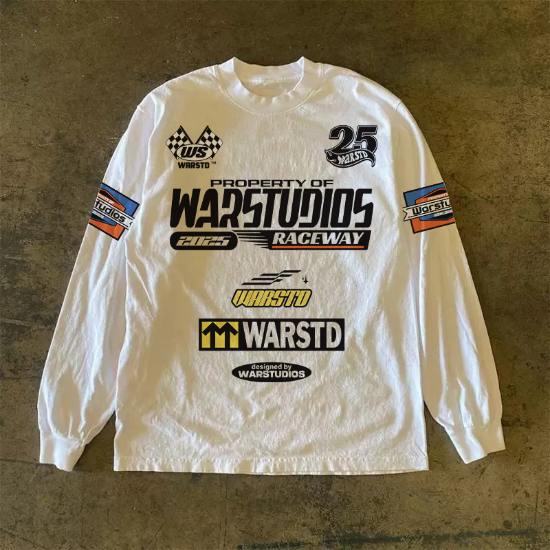 300克重磅！百搭美式时尚长袖个性显瘦t恤印花小众上衣vibe情侣装