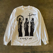 300克重磅 情侣上衣百搭 t恤宽松版 宽松oversize痞帅个性 潮牌长袖