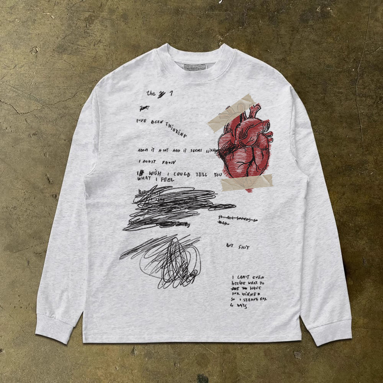 300克重磅！百搭休闲慵懒风圆领印花长袖基础T恤情侣美式个性上衣