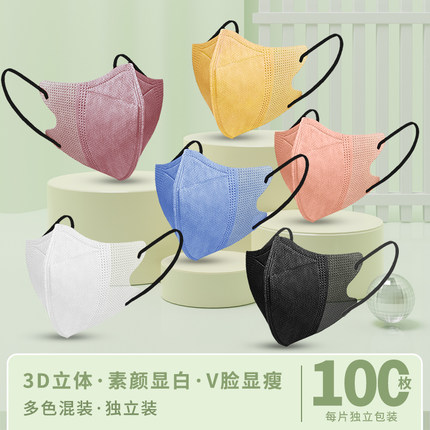 口罩3d立体女高颜值一次性黑白2023新款网红防晒不勒耳男