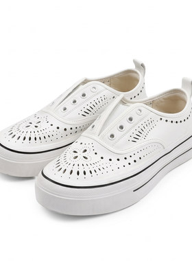 SIMPLESHOES镂空真皮休闲鞋