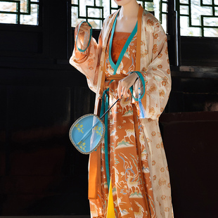 裳宮語云兮遙西漢復(fù)原風(fēng)直裾袍素紗禪衣褲 子原創(chuàng)中國風(fēng)漢服春秋