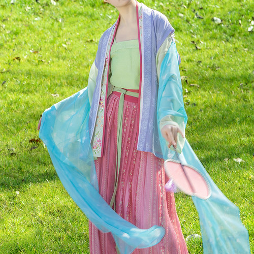 裳宫语【踏花影】宋制汉服天丝对襟衫宋背心百迭裙吊带*售完不补