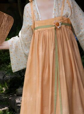 裳宫语【山野花信】汉元素天丝对襟短衫人棉齐胸裙日常通勤夏