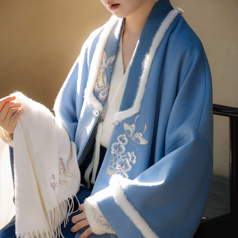 裳宫语【福蝶儿】宋制汉服刺绣对襟长袄松紧宋裤加厚*售完不补