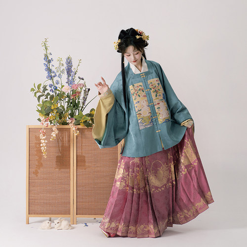 裳宫语【玉兔清辉】明制中秋汉服方领补服交领袄马面裙*售完不补