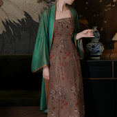 清冷禅意日常夏 裳宫语莺歌新中式 国风印花吊带裙长衫 售完不补