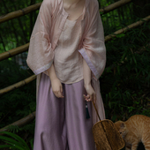 裳宫语 售完不补 松紧裤 晚萤 明制汉服100%苎麻高支100圆领衫