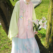 明制汉服绣花双色比甲立领衫 裳宫语 春犹浅 马面裙2026春上新