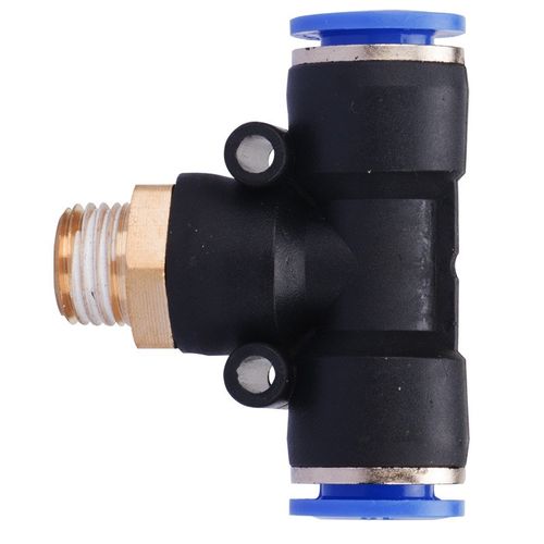 PB4-1气动元件4-2T型三通外螺纹气软管快插铜接头PB6/8/10/Z12-01