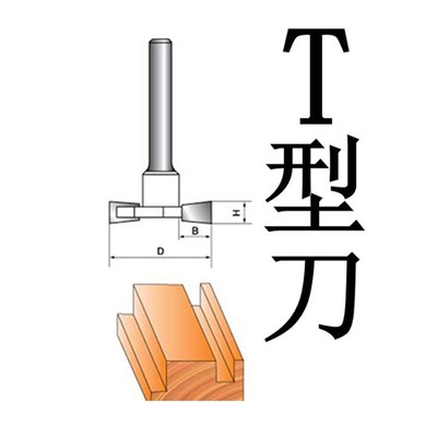 修边机/雕刻机/电l木铣 专用木工铣刀 T型铣刀 槽刀1/4 T型铣刀